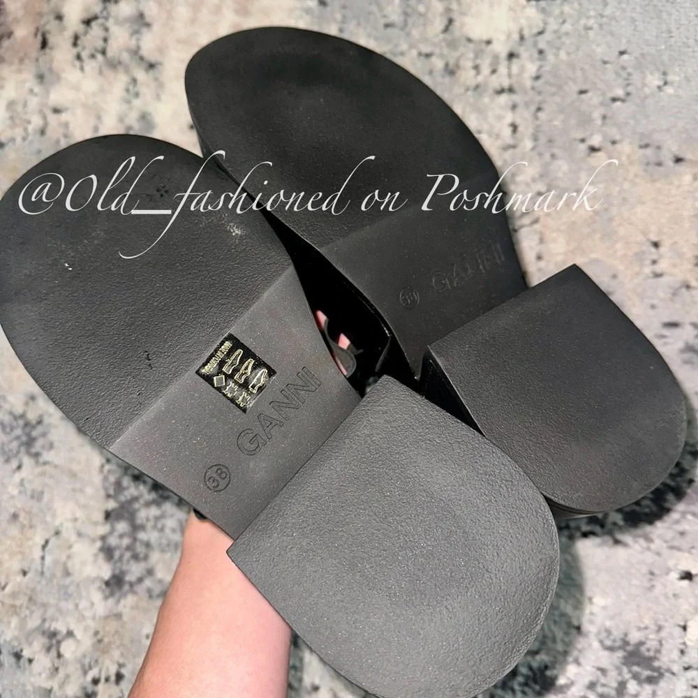 GANNI Platform Leather Sandals